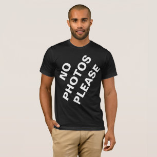 Camiseta masculina "sin fotos por favor" diagonal