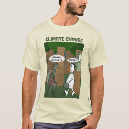 Camiseta masculina sobre el cambio climático