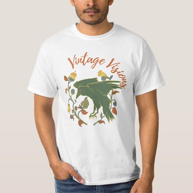 Camiseta masculina Vintage Crow Visions (Anverso)