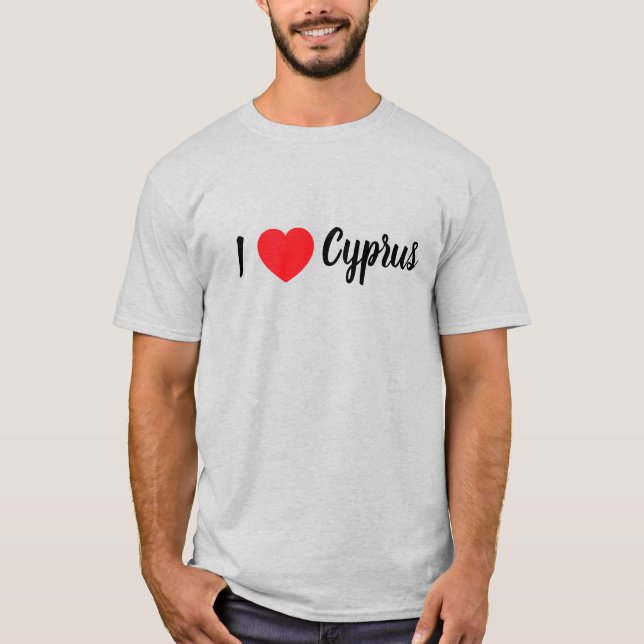 Camiseta masculina (yo "corazón" de Chipre) (Anverso)