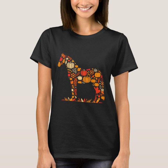 Camiseta Masculino de la Calabaza de Otoño Cae Caballo de A (Anverso)