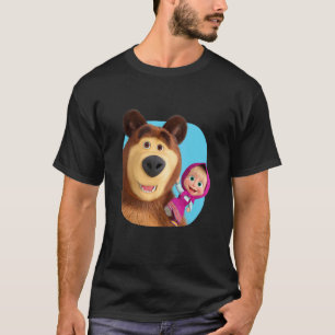 Camiseta Masha y el duo del oso juntos azul