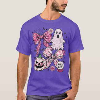 Camiseta Mashup de Halloween con flores rosadas