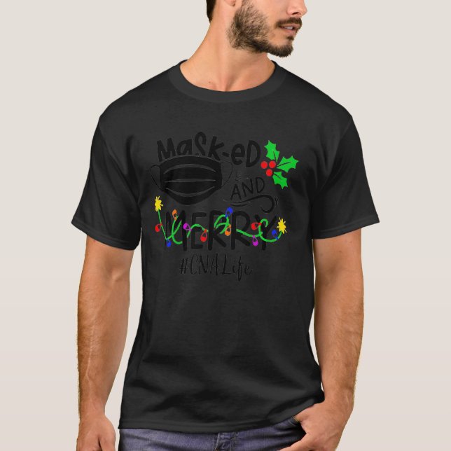 Camiseta Mask Ed Y Merry Cna Life Navidades (Anverso)