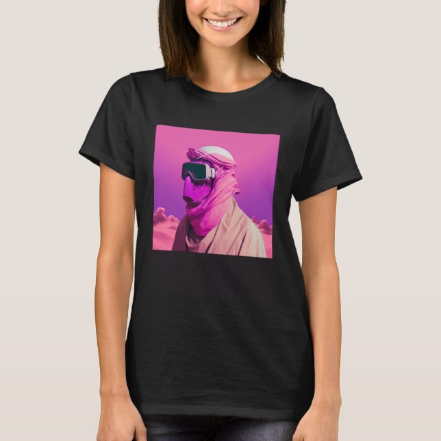 Camiseta Masked Arab in a Vaporwave Desert Retrowave style (Anverso)