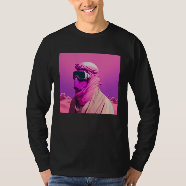 Camiseta Masked Arab in a Vaporwave Desert Retrowave style (Anverso)