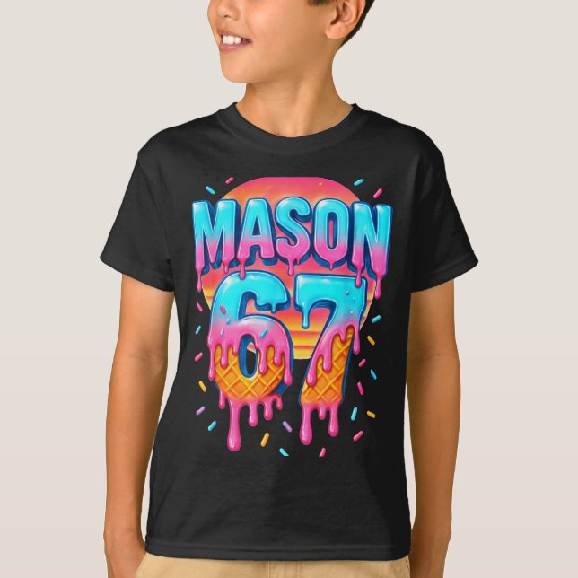 Camiseta Mason 67 Costume Ice Cream Baseball Drip 6 7 Meme  (Anverso)
