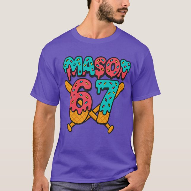 Camiseta Mason 67 Funny Ice Cream Drip Baseball Meme Design (Anverso)