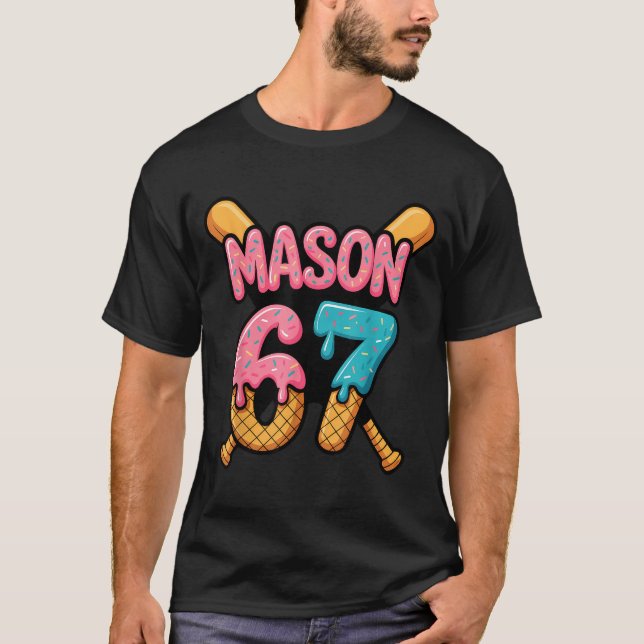 Camiseta Mason 67 Ice Cream Drip Baseball  (Anverso)