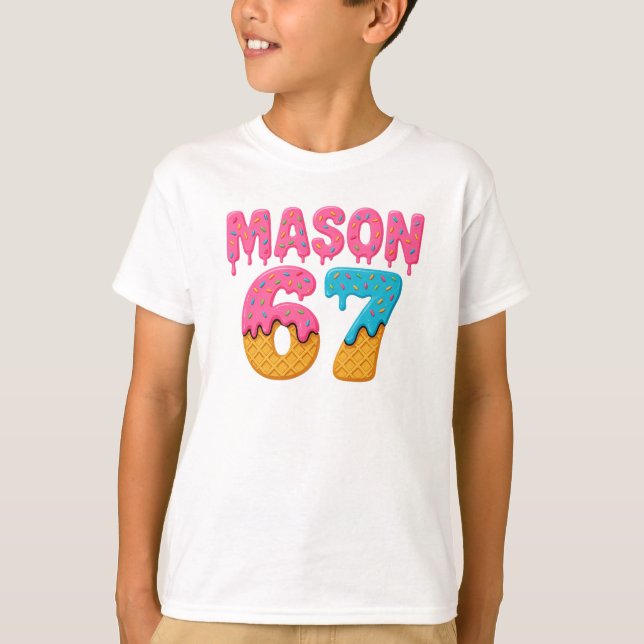 Camiseta Mason 67 Ice Cream Meme Gracioso Seis masones de h (Anverso)