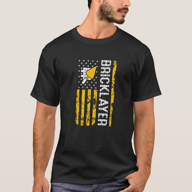 Camiseta Mason Bricklayer Flag Masonry Bricklay Construye (Anverso)