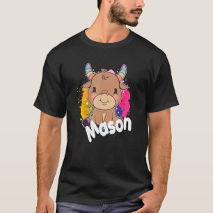 Camiseta MASON Cute Boy Name con adorable vaca