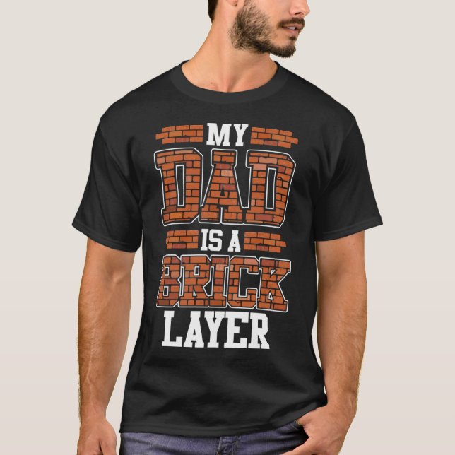 Camiseta Mason de construcción del Día del Padre Mi papá es (Anverso)