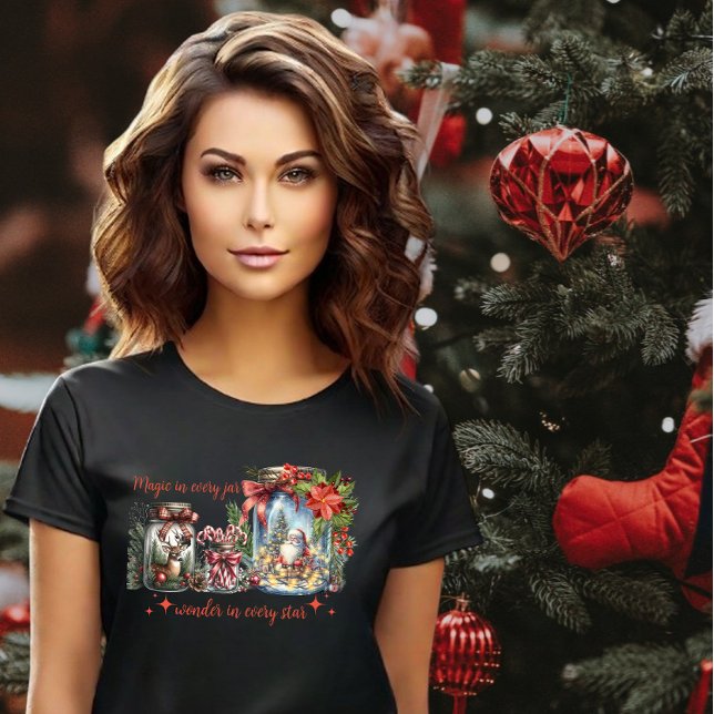 Camiseta Mason jar alarde Navidades de invierno Santa Deer  (Subido por el creador)