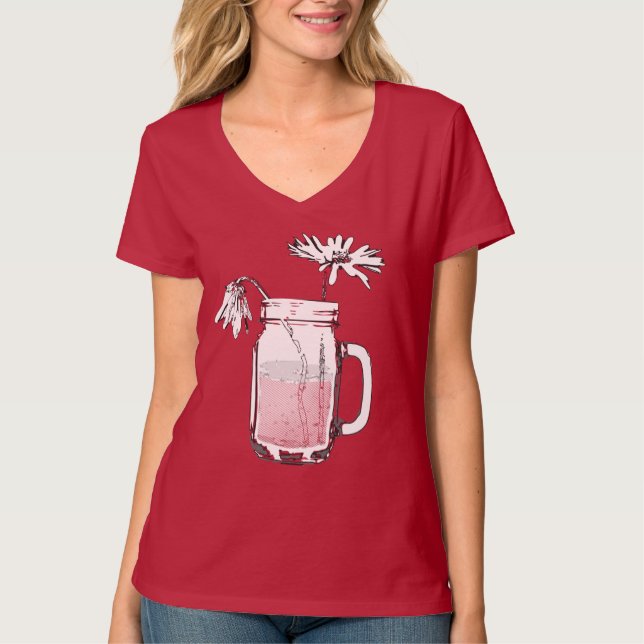 Camiseta mason jar daisies (Anverso)