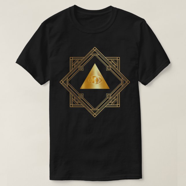 Camiseta Masonic All Seye Gift Freemason Golden Pyram (Diseño del anverso)