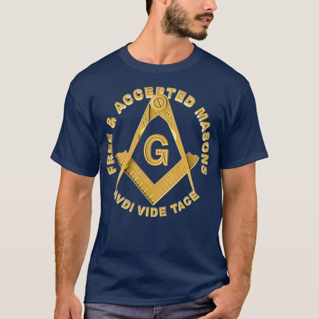 Camiseta Masonic F AM Masons Square Compass Freemason (Anverso)