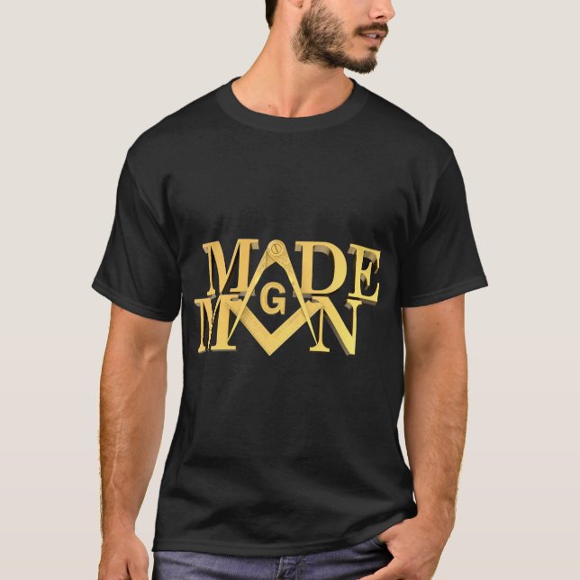 Camiseta Masonic Made Man Square Y Compass Freemason Pull (Anverso)
