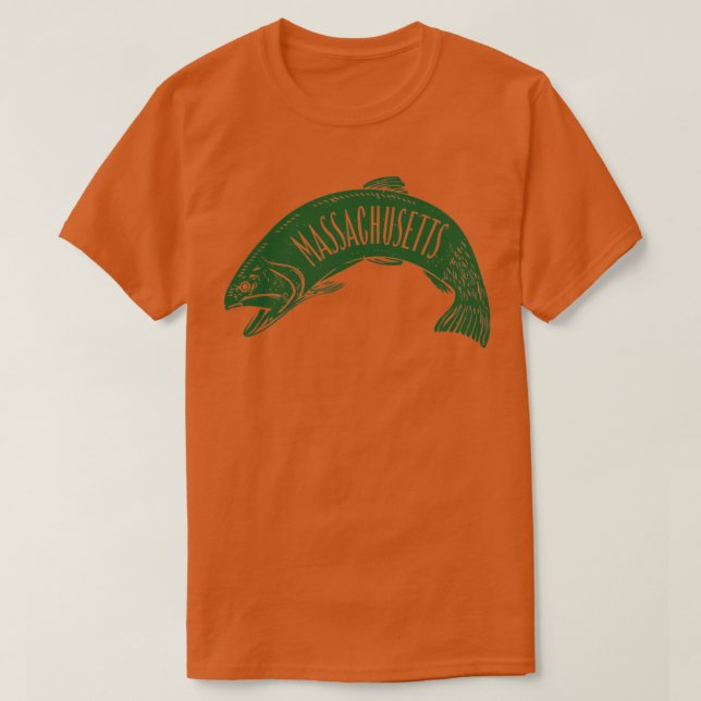 Camiseta Massachusetts Fish Wordmark (2) (Diseño del anverso)