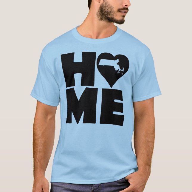 Camiseta Massachusetts Home Heart State Tees (Anverso)