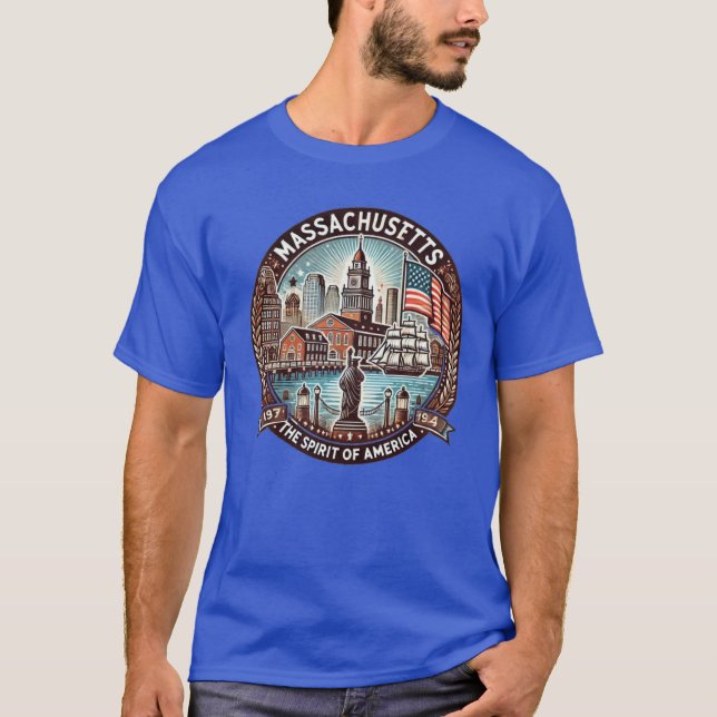 Camiseta Massachusetts que encarna el espíritu de América (Anverso)