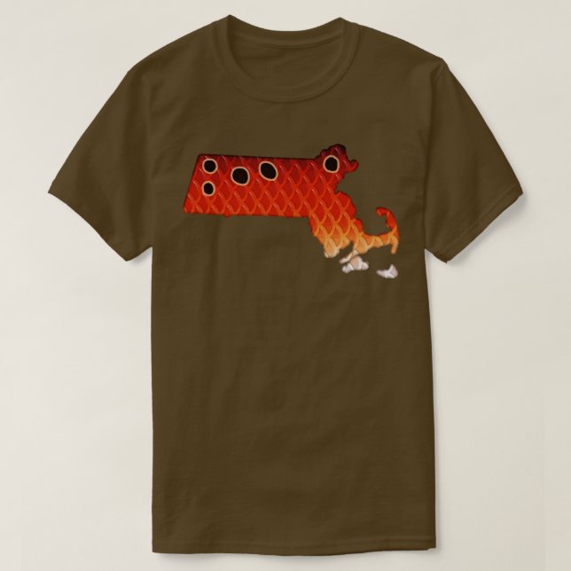 Camiseta Massachusetts Red Drum Inspired Col (Diseño del anverso)