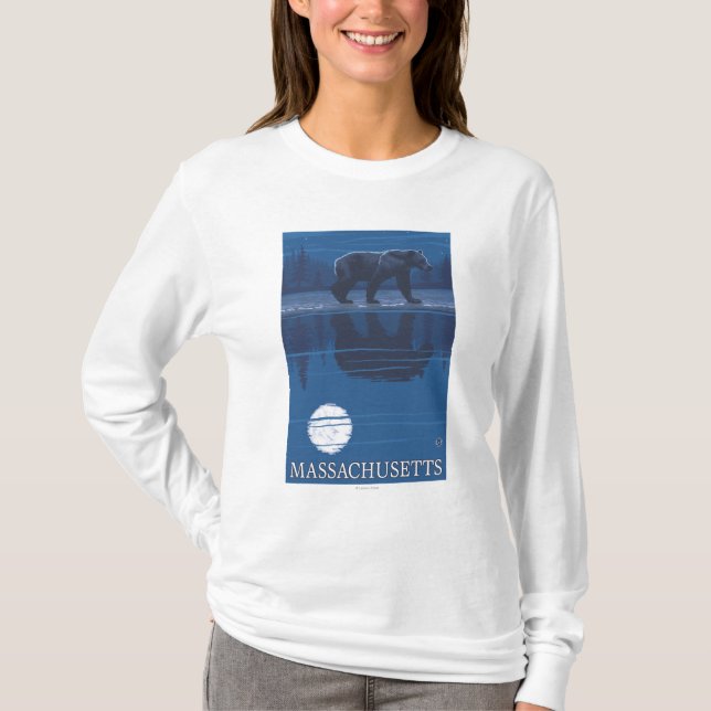 Camiseta MassachusettsBear en el claro de luna (Anverso)