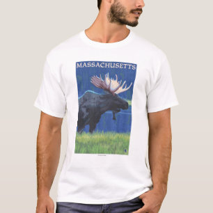 Camiseta MassachusettsMoose en el claro de luna