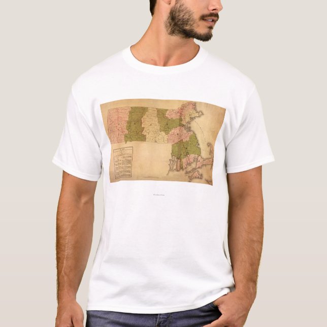 Camiseta MassachusettsPanoramic MapMassachusetts (Anverso)