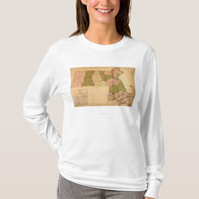 Camiseta MassachusettsPanoramic MapMassachusetts (Anverso)