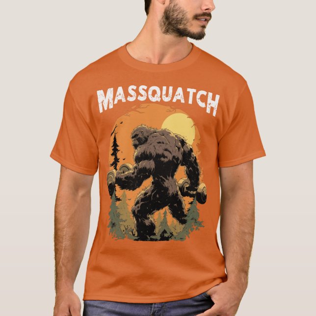 Camiseta Massquatch Funny Workout Gym Sasquatch Weightlifte (Anverso)
