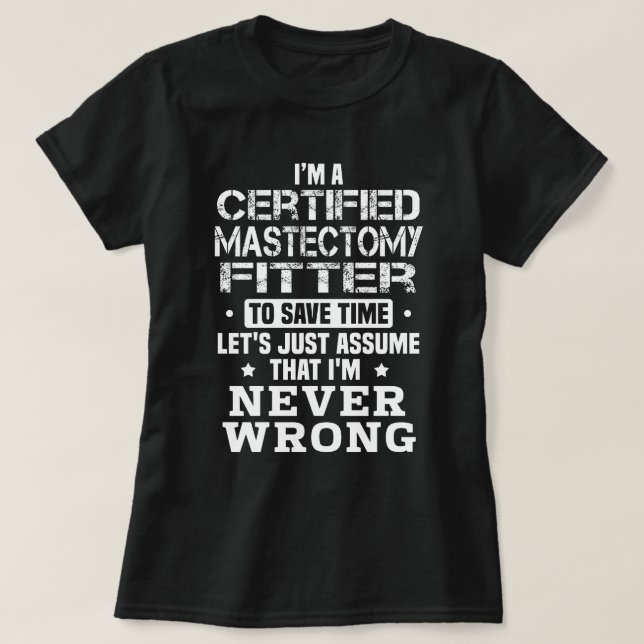 Camiseta Mastectomía certificada Fitter (Diseño del anverso)