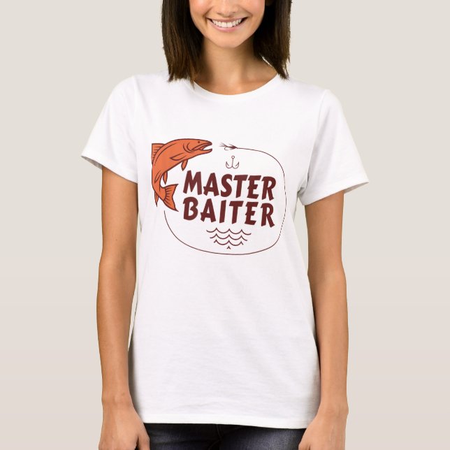 Camiseta Master Baiter Graciosos Regalos Pescadores Chiste  (Anverso)