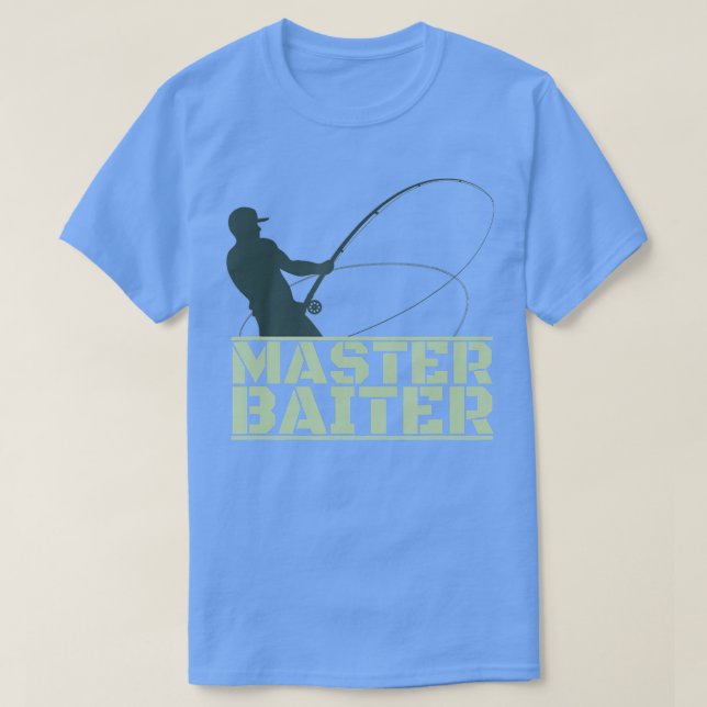 Camiseta Master Baiter s para hombres que pescan divertidos (Diseño del anverso)