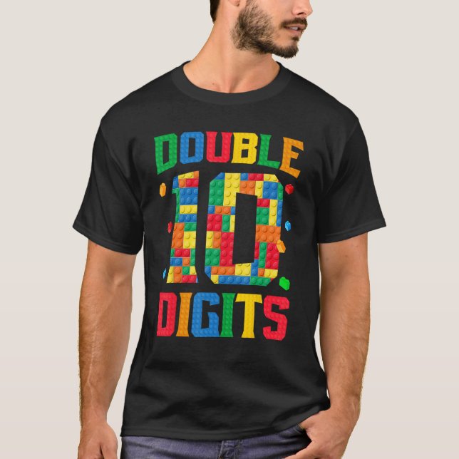 Camiseta Master Builder 10th Birthday Boy 10 Ladrillos Diez (Anverso)