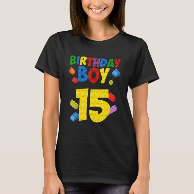 Camiseta Master Builder 15 Birthday Boy Edificio de 15 años (Anverso)