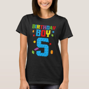 Camiseta Master Builder 5Birthday Boy 5 Five Five Year Buil