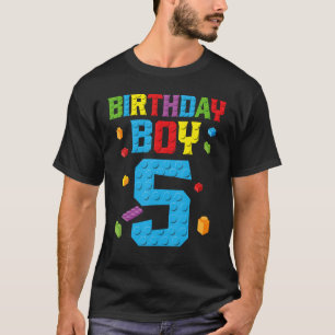 Camiseta Master Builder 5Birthday Boy 5 Five Five Year Buil