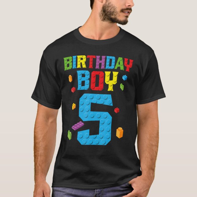 Camiseta Master Builder 5Birthday Boy 5 Five Five Year Buil (Anverso)
