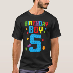 Camiseta Master Builder 5Birthday Boy 5 Five Five Year Buil