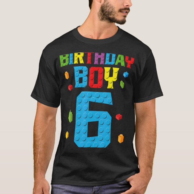 Camiseta Master Builder 6Nacimiento Niño 6 Edificio de seis (Anverso)