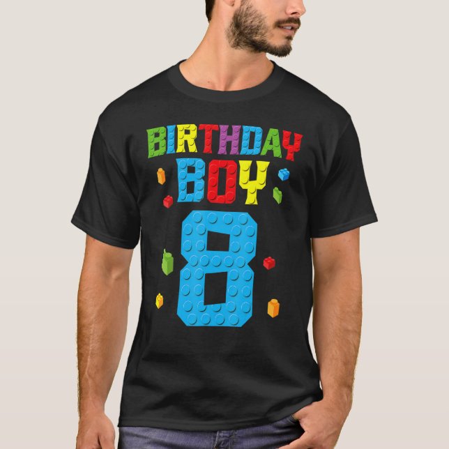 Camiseta Master Builder 8 Birthday Boy Edificio Br de octav (Anverso)