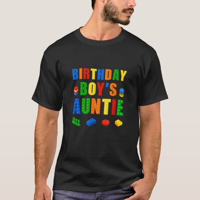 Camiseta Master Builder Auntie Birthday Boy Building Bricks (Anverso)