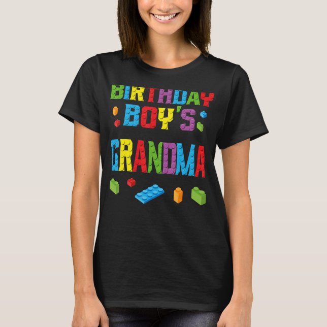 Camiseta Master Builder Birthday Boy's Grandma Building Bri (Anverso)