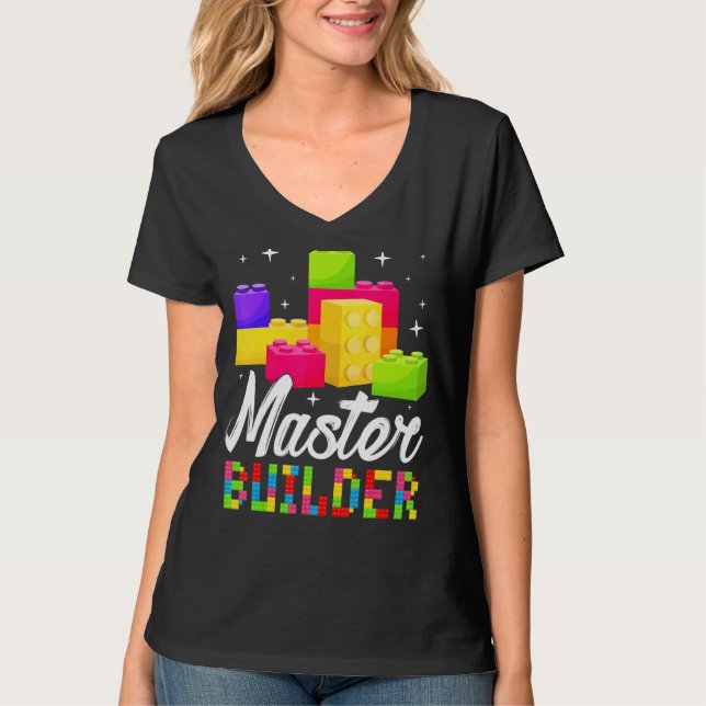 Camiseta Master Builder Building Block Bricks Niños (Anverso)