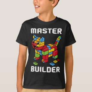 Camiseta Master Builder Building Blocks Lover Cat Lover