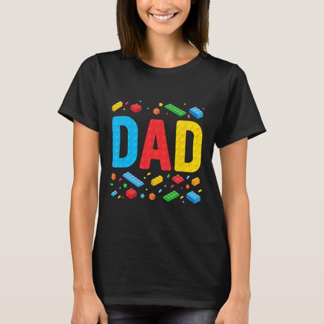 Camiseta Master Builder Building Bricks Blocks Family Fathe (Anverso)