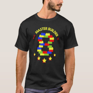 Camiseta Master Builder Cute Block Building 8Cumpleaños Bo