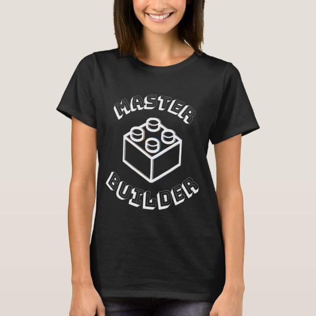 Camiseta Master Builder Cute Block Building Kids Bods (Anverso)