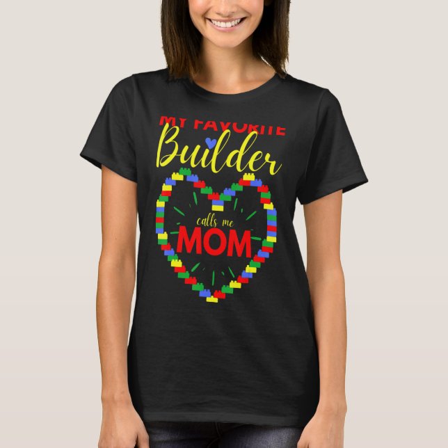 Camiseta Master Builder Cute Block Building Mom 1 (Anverso)